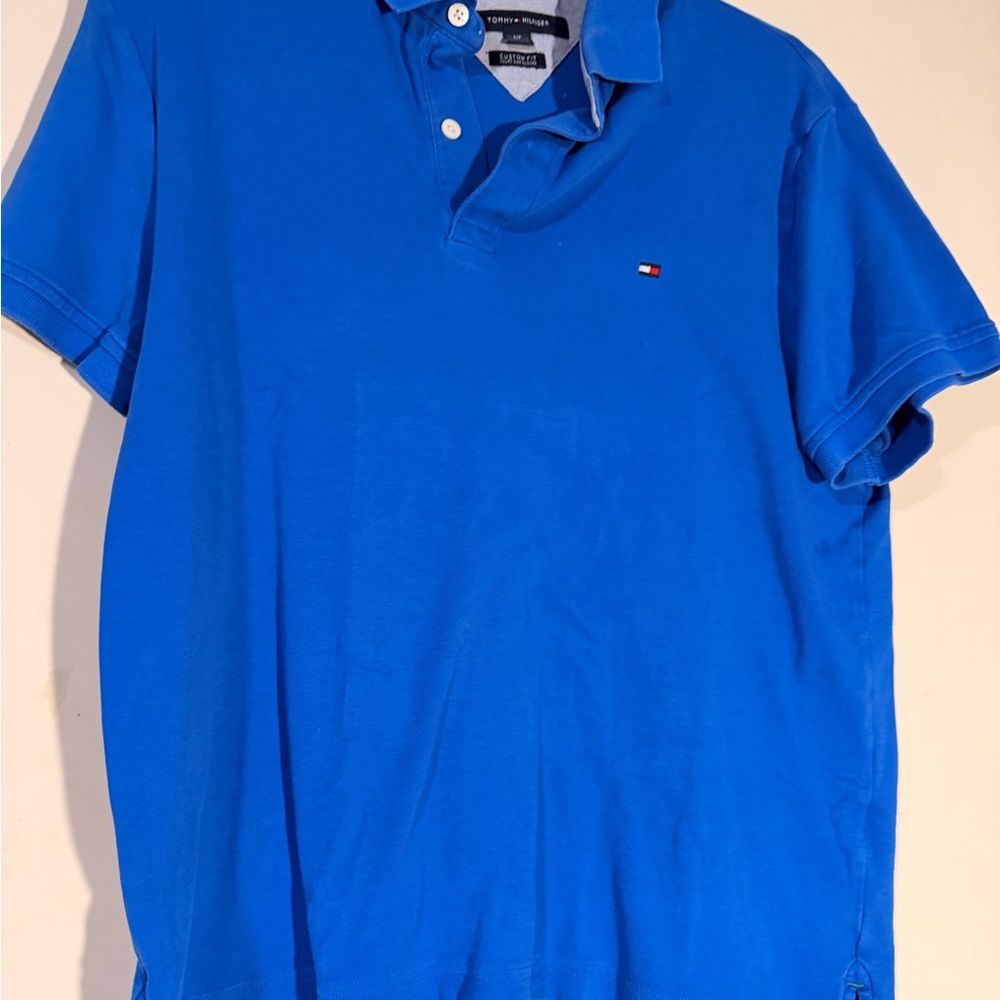 Tommy Hilfiger Men’s Bright Blue Polo with Signature Flag